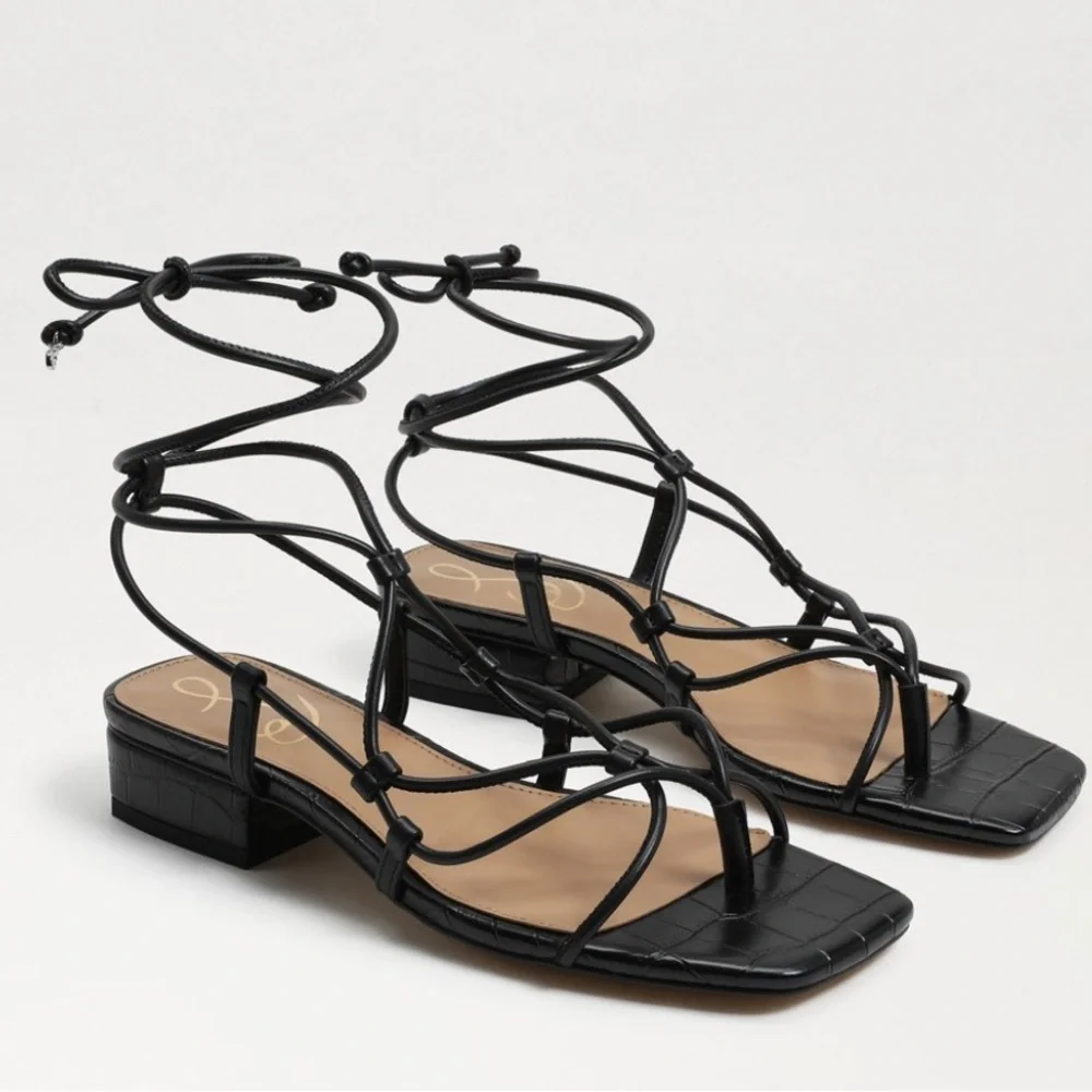 Sam Edelma Black DAFFY SANDAL Elegant Black Strappy Sandals Size 7.5 - Picture 12 of 12